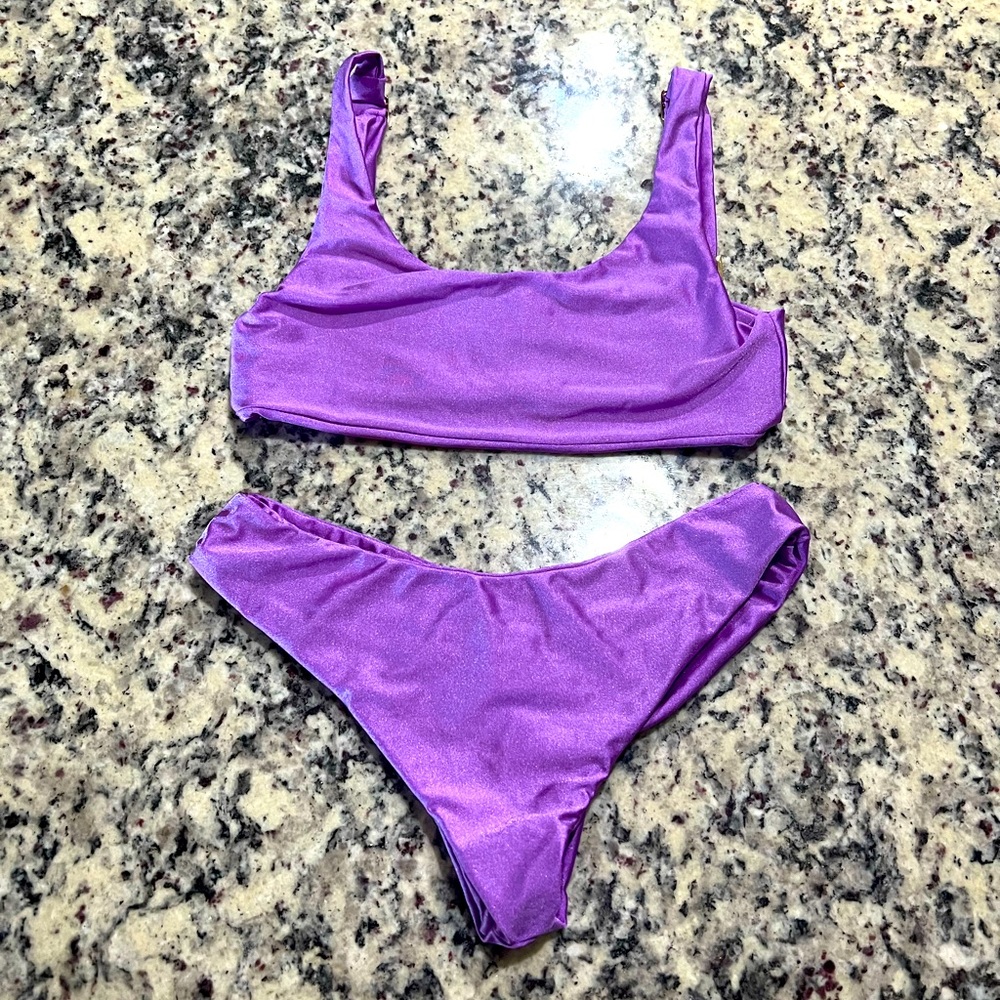 Kittenish Purple Bikini Set
